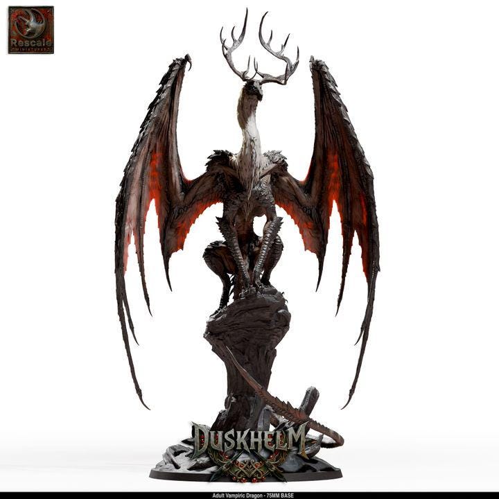 Adult Vampiric Dragon – Gothic Fantasy Miniature – Premium 16K Resin