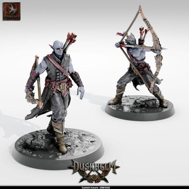 Duskhelm Huscarls Resin Miniature Set - Fantasy Tabletop RPG Infantry, 32mm Scale