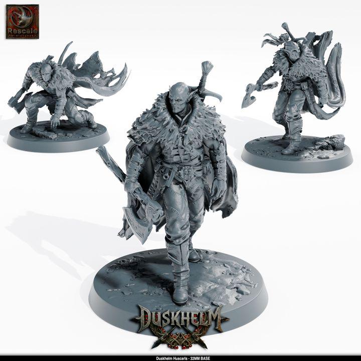 Duskhelm Huscarls Resin Miniature Set - Fantasy Tabletop RPG Infantry, 32mm Scale