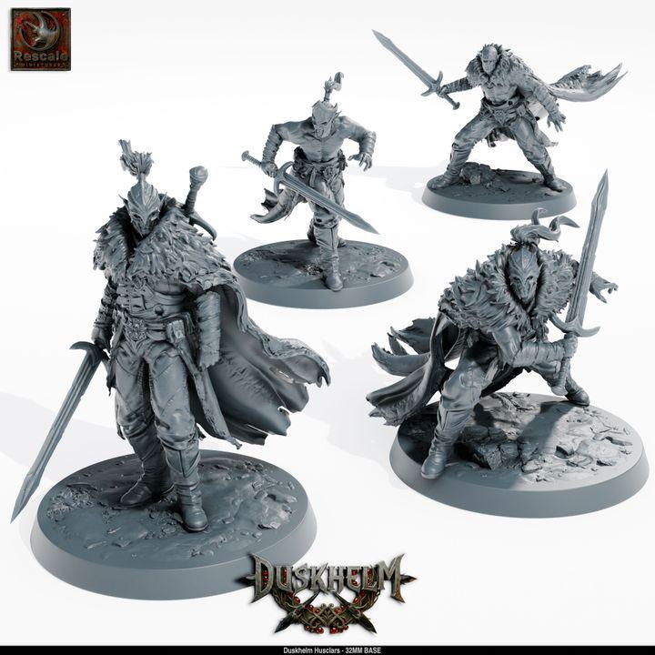 Duskhelm Huscarls Resin Miniature Set - Fantasy Tabletop RPG Infantry, 32mm Scale