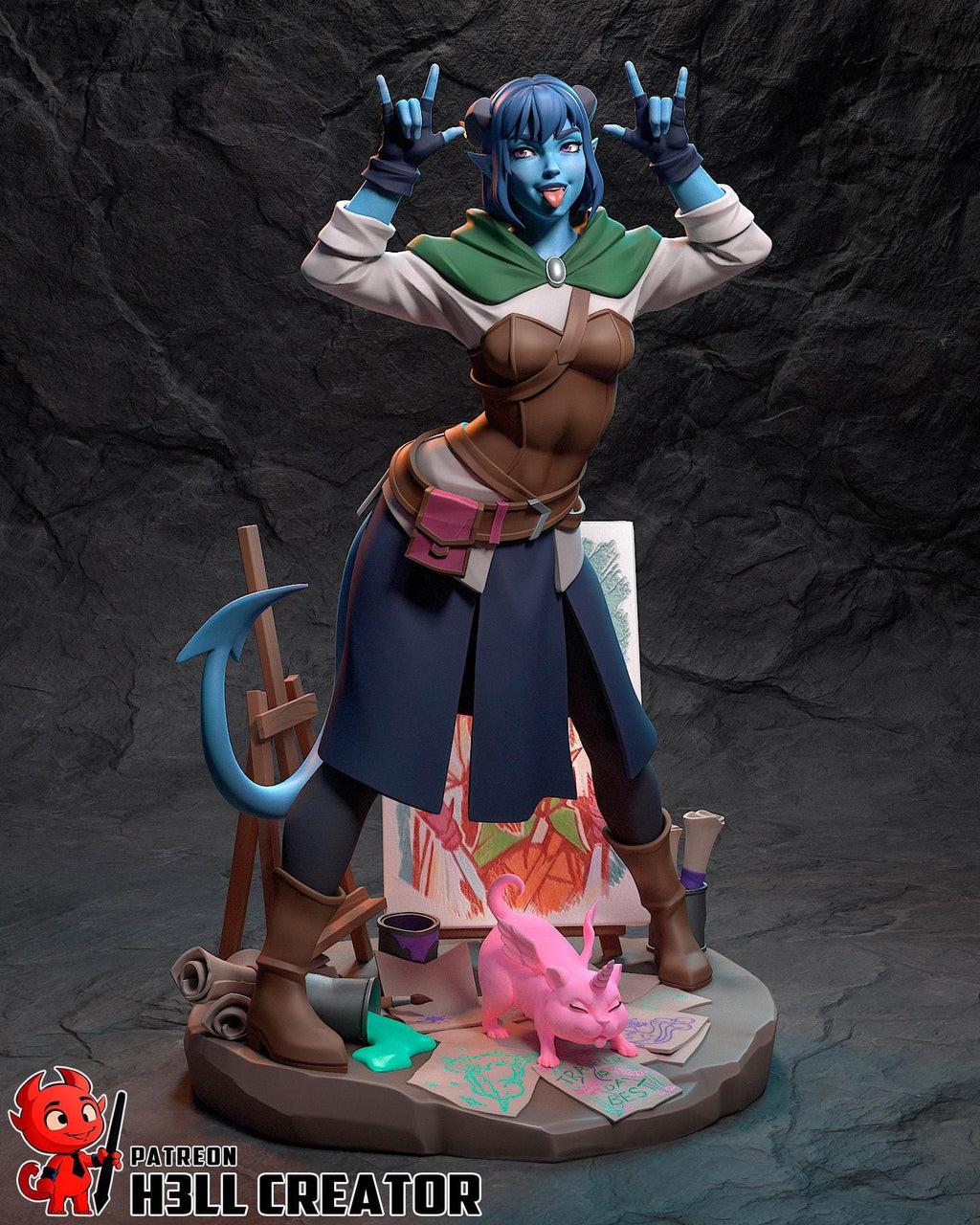 Jester Lavorre Mighty Nein Statue | 1:10 Critical Role Fan Art Diorama, 16K Resin