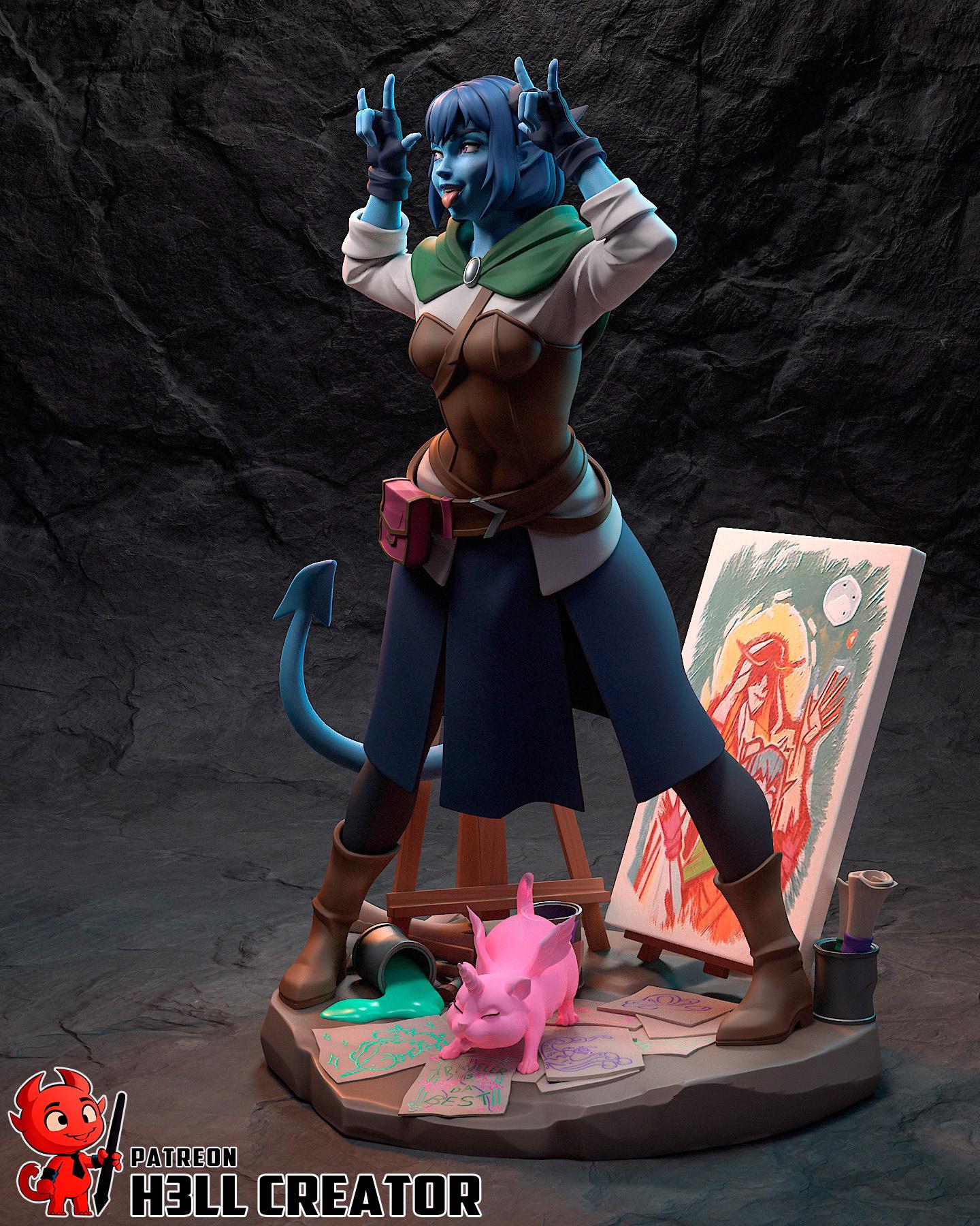 Jester Lavorre Mighty Nein Statue | 1:10 Critical Role Fan Art Diorama, 16K Resin