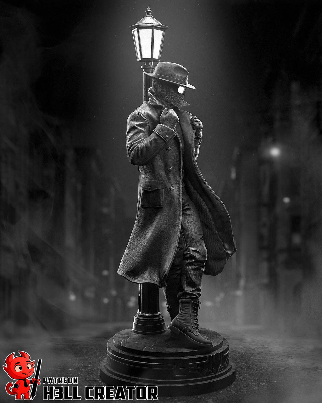 Spider-Man Noir Statue 1:10 Scale | 16K Ultra Detail Resin Figure | Marvel Spider-Verse Fan Art Collectible