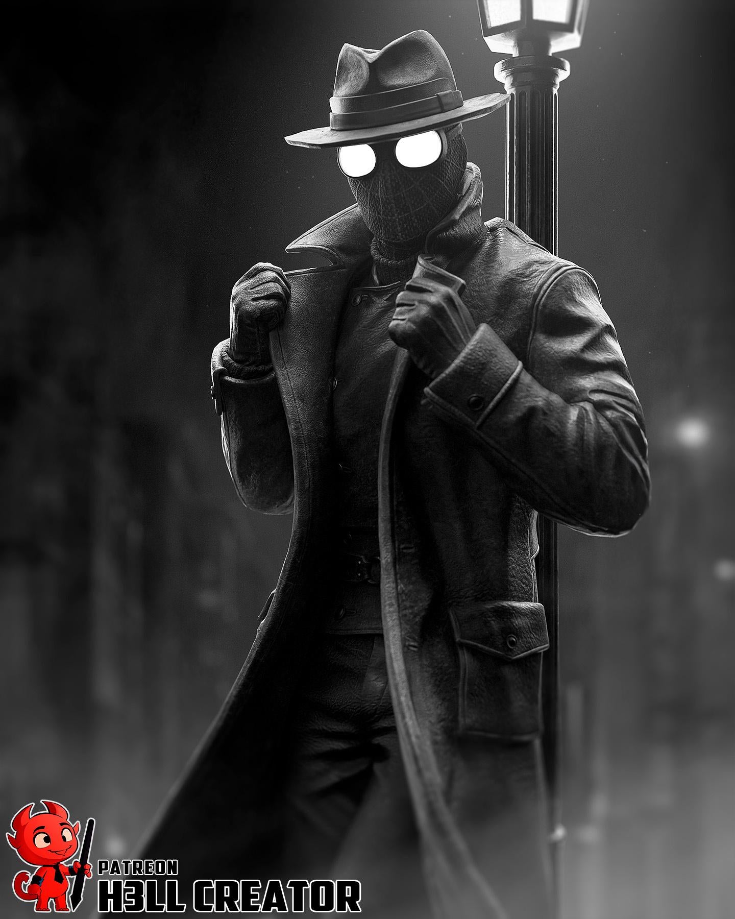 Spider-Man Noir Statue 1:10 Scale | 16K Ultra Detail Resin Figure | Marvel Spider-Verse Fan Art Collectible