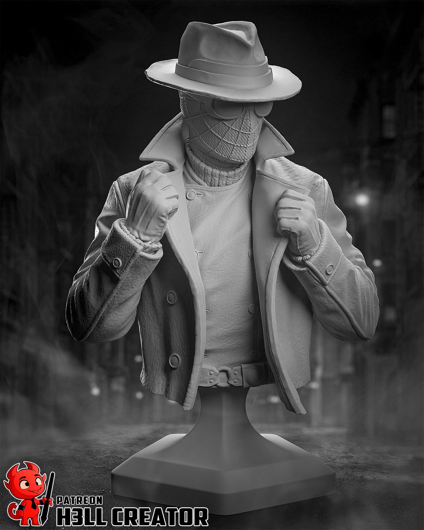 Spider-Man Noir Statue 1:10 Scale | 16K Ultra Detail Resin Figure | Marvel Spider-Verse Fan Art Collectible