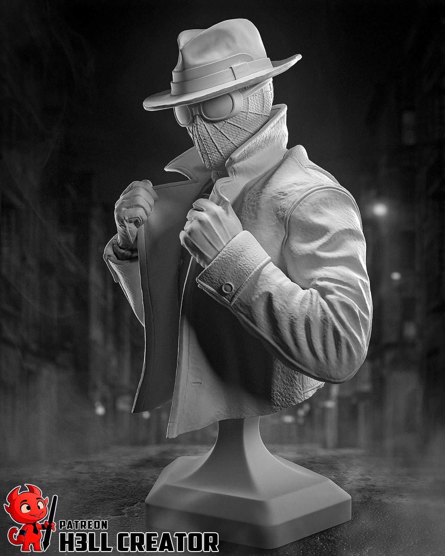 Spider-Man Noir Statue 1:10 Scale | 16K Ultra Detail Resin Figure | Marvel Spider-Verse Fan Art Collectible