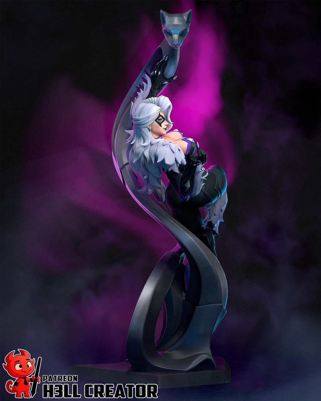 Black Cat Statue 1:10 Scale | 16K Ultra Detail Resin Figure | Marvel Rivals Fan Art Spider-Verse Collectible