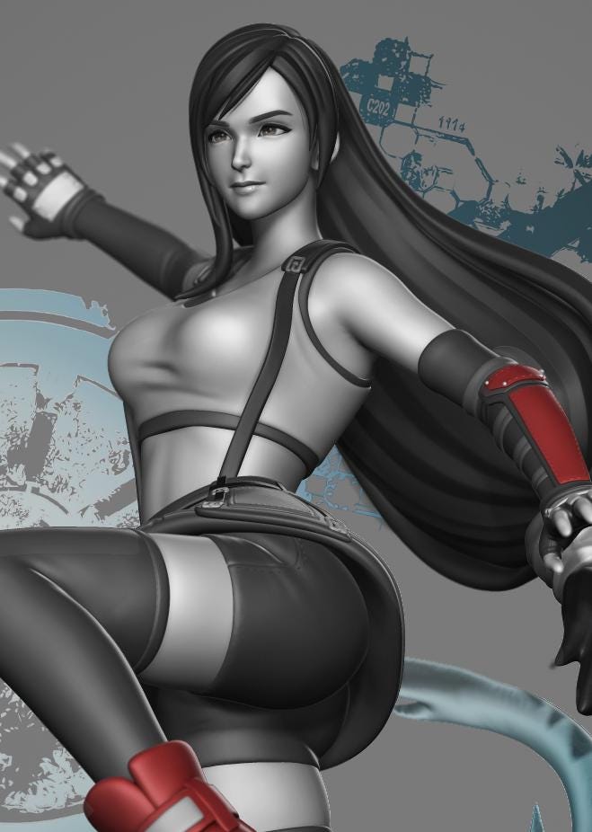 Tifa Lockhart Resin Statue – Final Fantasy VII Fan Art Collectible Display Piece