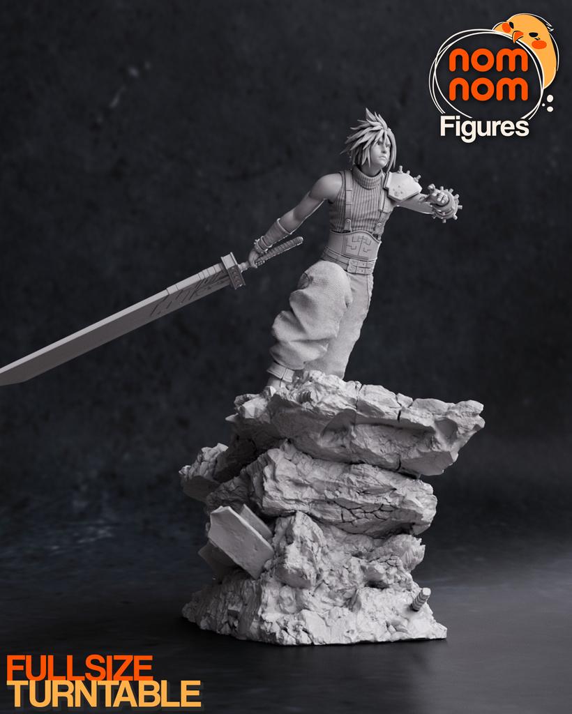 Cloud Strife Resin Statue – Final Fantasy VII Fan Art Collectible Display Piece