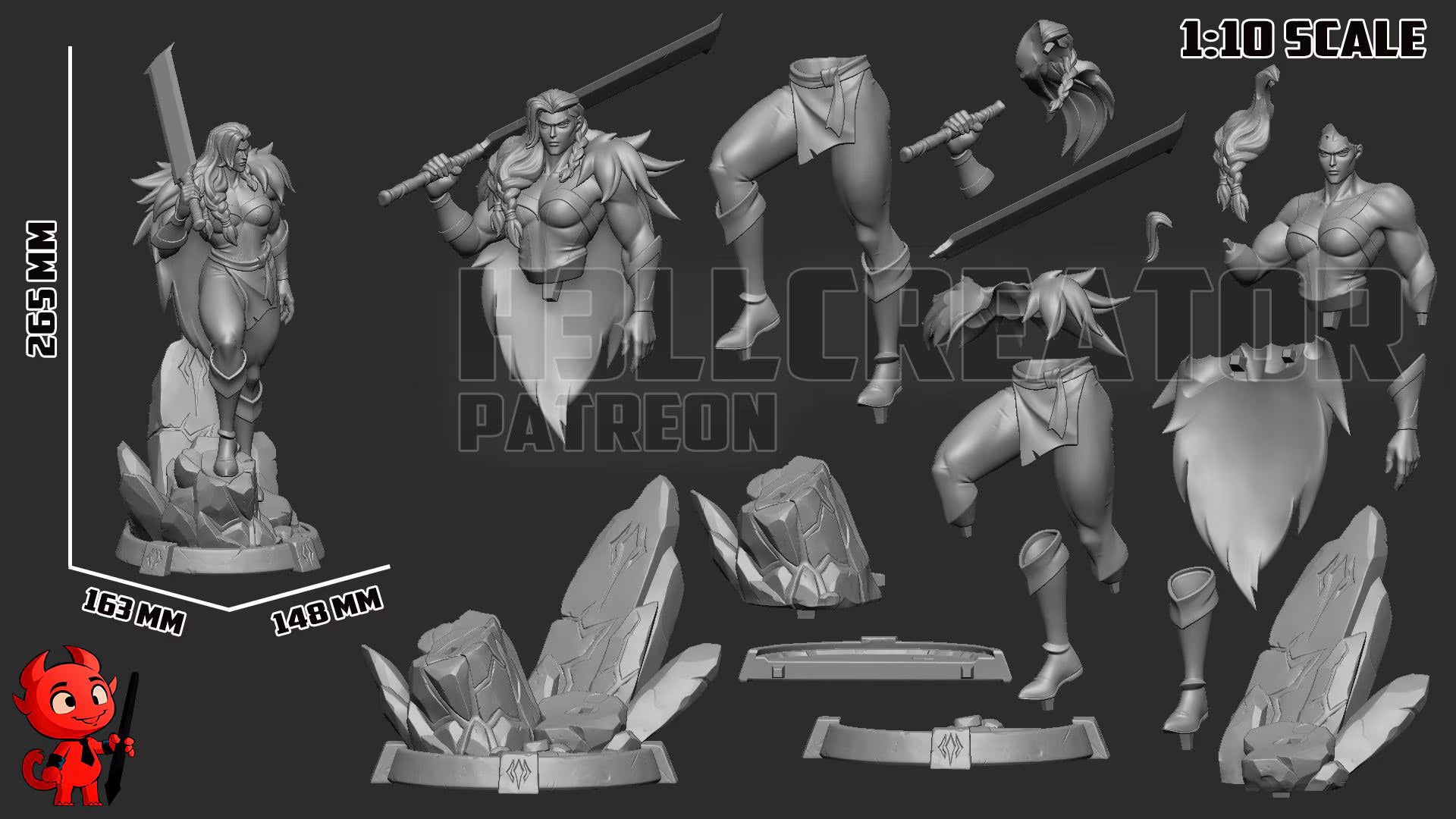 Yasha Resin Statue | 16k Ultra-High Resolution | Mighty Nein Collector’s Piece | Hand-Painted & Professional Display