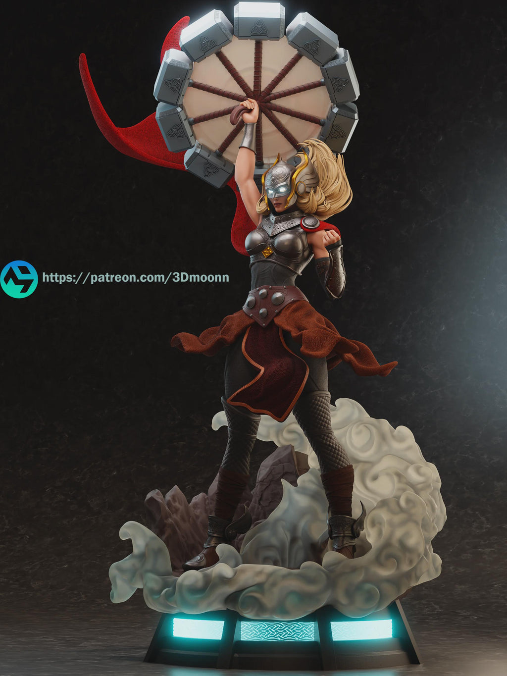 Female Thor Goddess Statue – 3D Printed Resin Collector Figure – 3Dmoonn Design