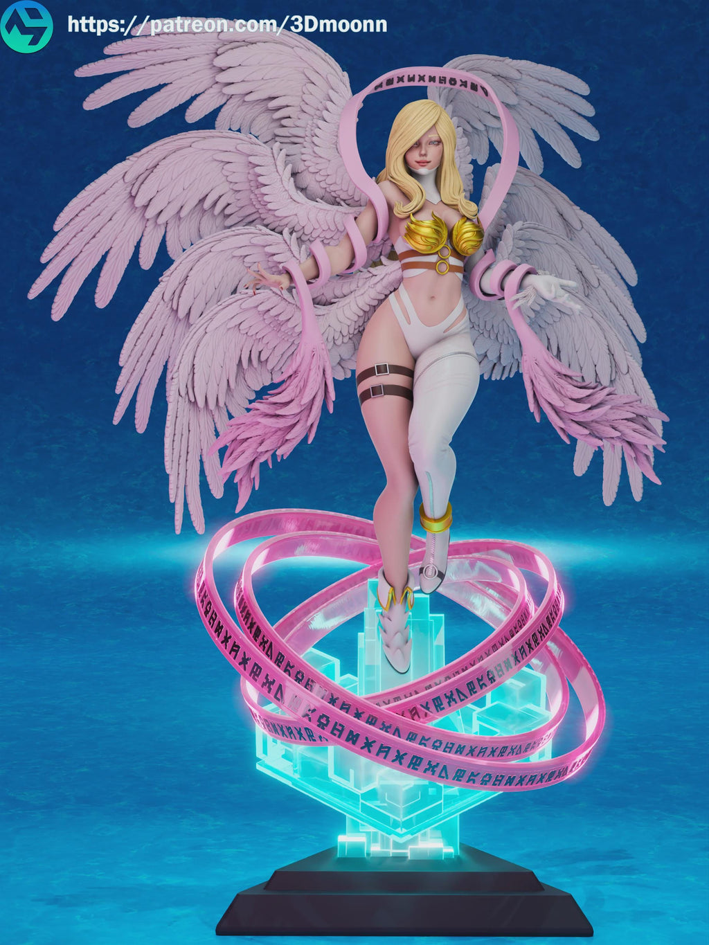 Angewomon Stylized Statue – Digimon Fan Art by 3Dmoonn – High-Detail Resin Collectible