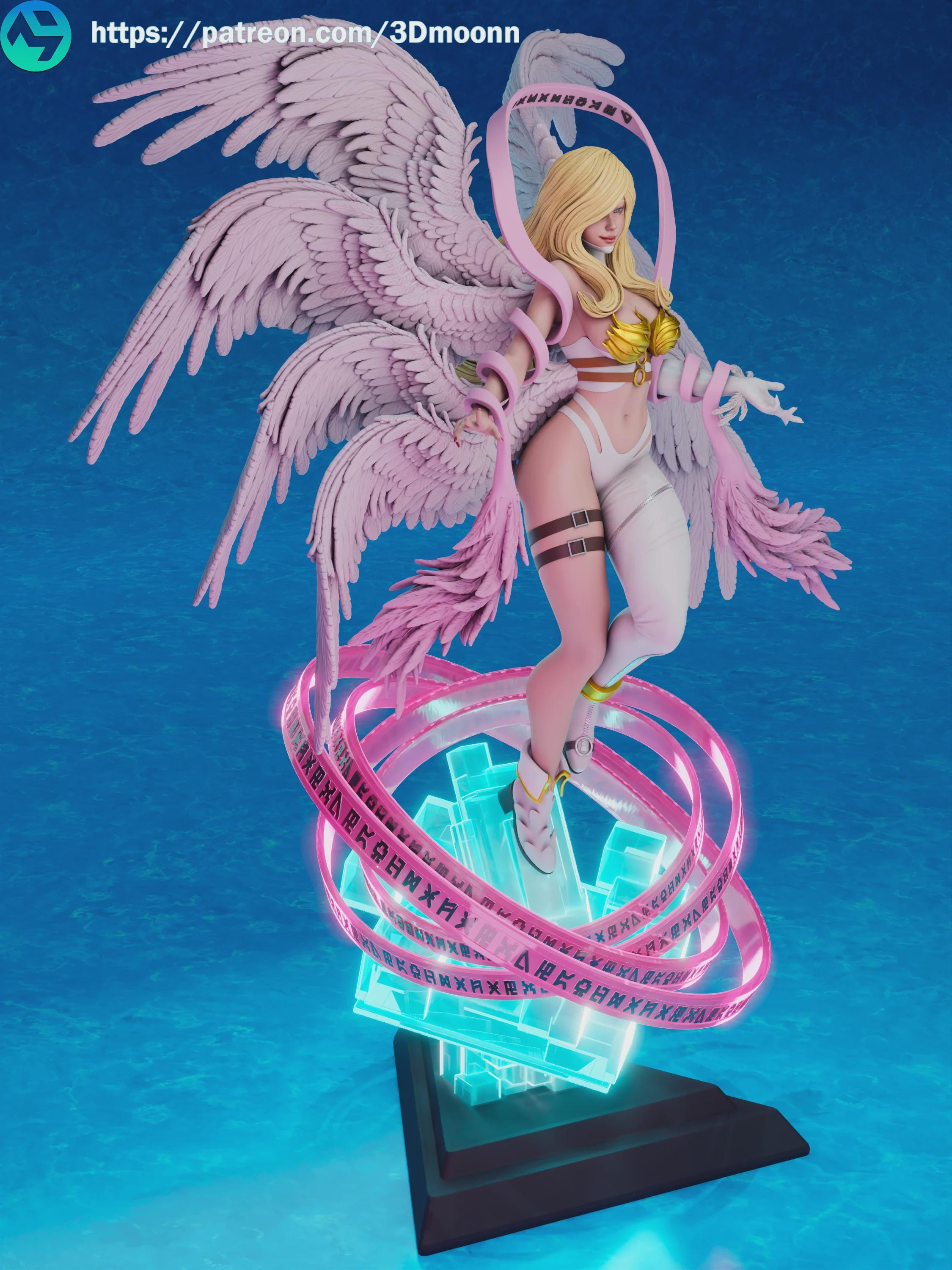 Angewomon Stylized Statue – Digimon Fan Art by 3Dmoonn – High-Detail Resin Collectible