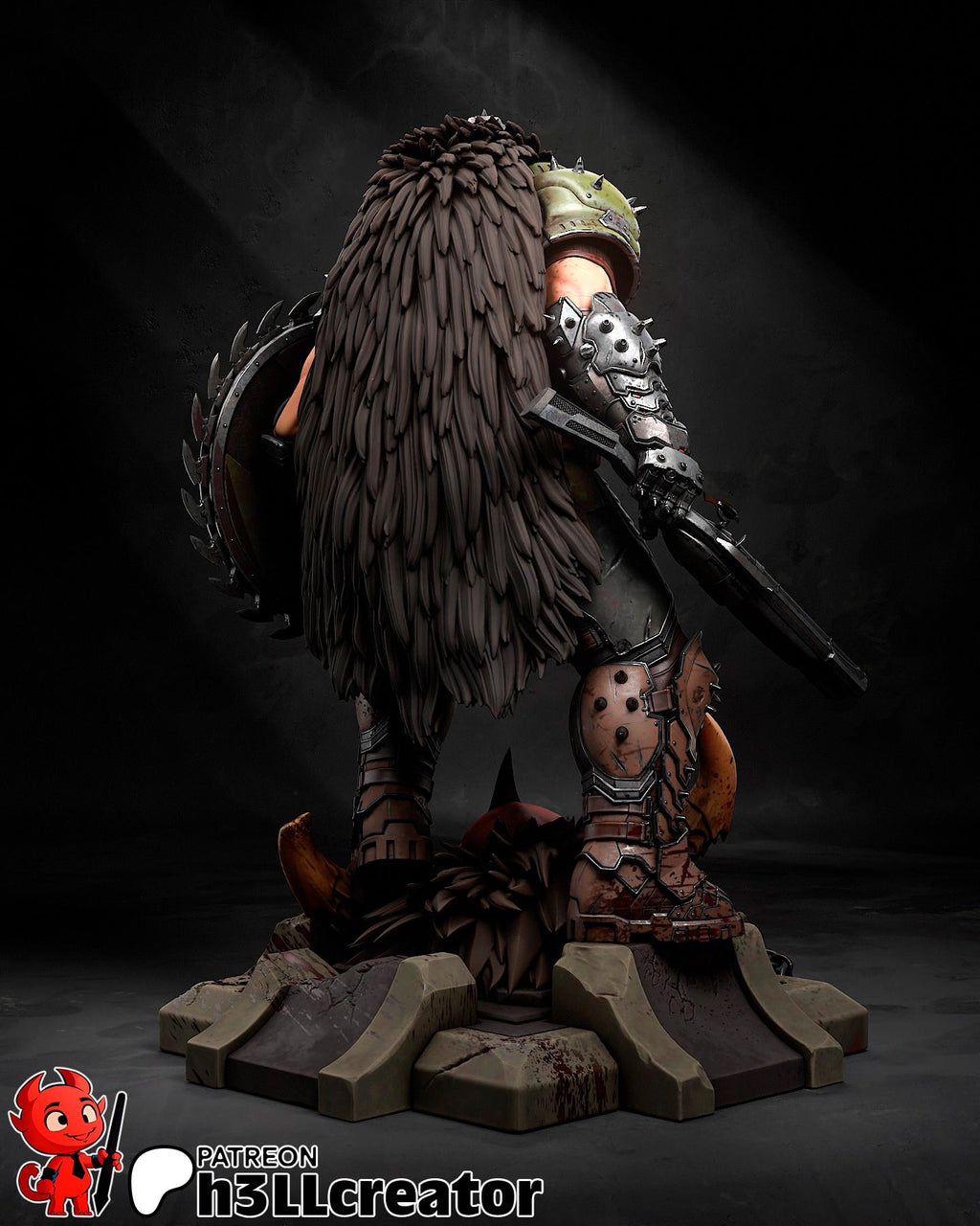 Doom Slayer Fantasy Statue – 3D Printed Resin Collector Figure (1:12 Scale)