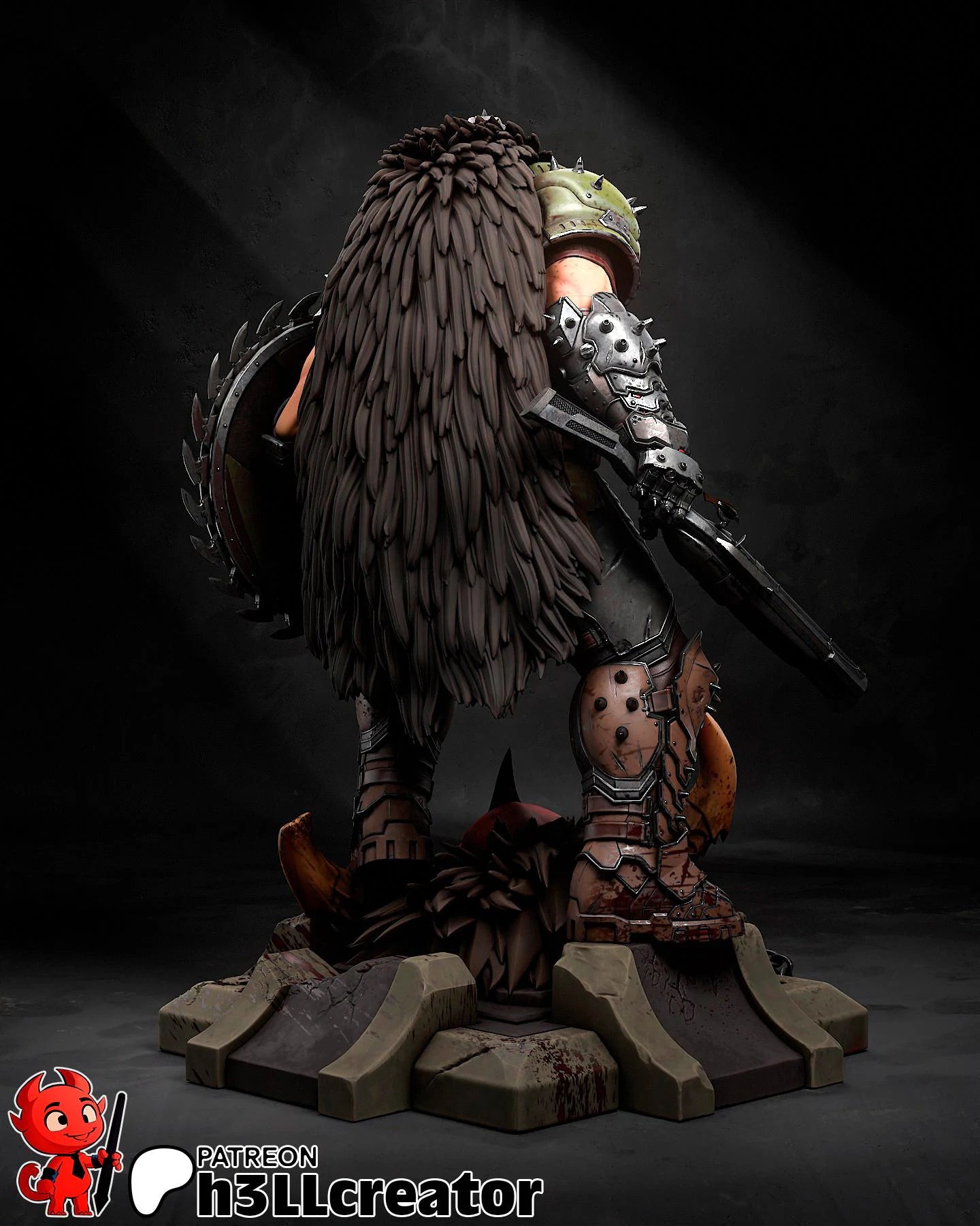 Doom Slayer Fantasy Statue – 3D Printed Resin Collector Figure (1:12 Scale)