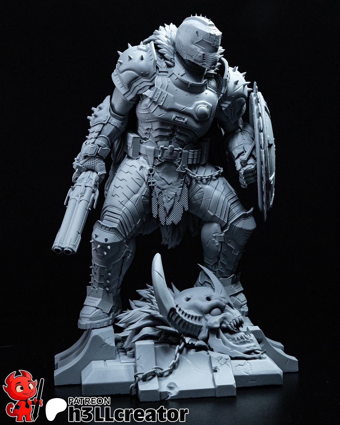 Doom Slayer Fantasy Statue – 3D Printed Resin Collector Figure (1:12 Scale)