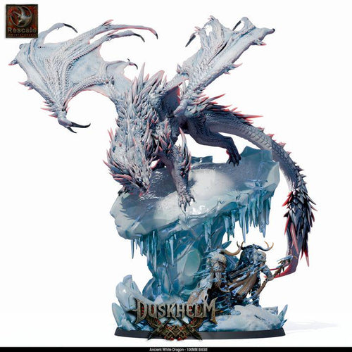 Ancient White Dragon – 100mm Base – Premium Resin Display Miniature