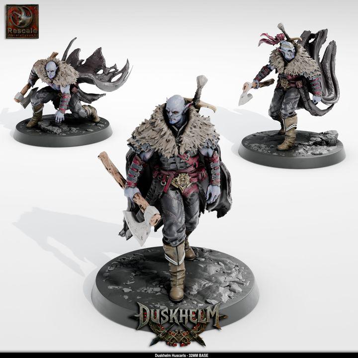 Duskhelm Huscarls Resin Miniature Set - Fantasy Tabletop RPG Infantry, 32mm Scale