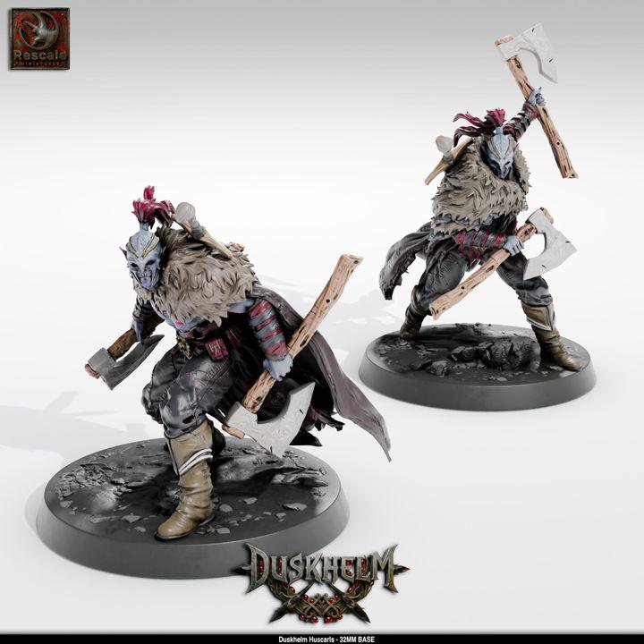 Duskhelm Huscarls Resin Miniature Set - Fantasy Tabletop RPG Infantry, 32mm Scale