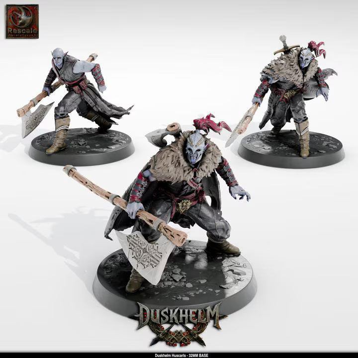 Duskhelm Huscarls Resin Miniature Set - Fantasy Tabletop RPG Infantry, 32mm Scale