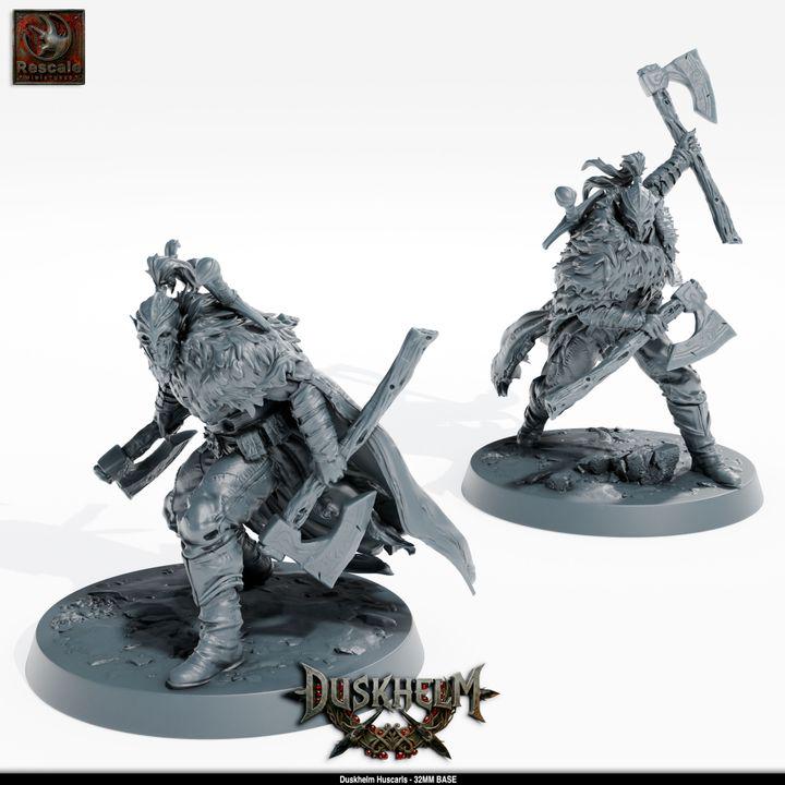 Duskhelm Huscarls Resin Miniature Set - Fantasy Tabletop RPG Infantry, 32mm Scale