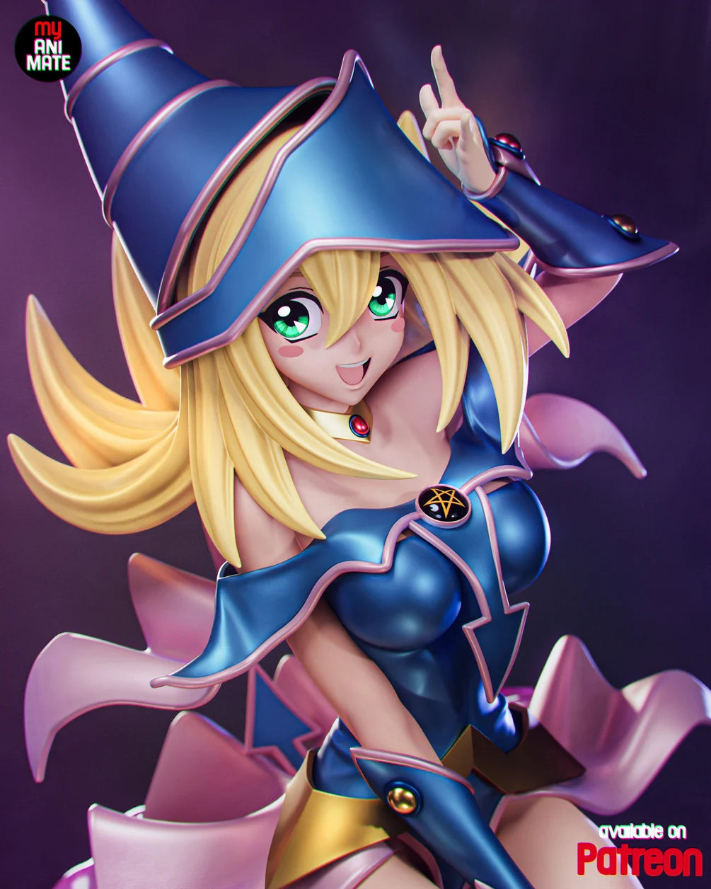 Dark Magician Girl (Yu-Gi-Oh!) Custom Resin Statue – 1/8 Scale Collectible Figure with Magical Spellbook Base