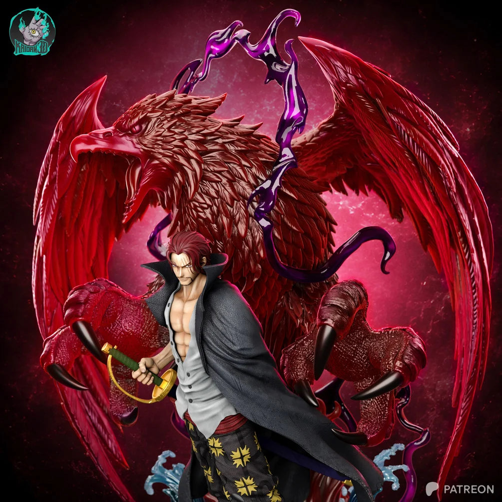 One Piece - Shanks with Haki Spirit Dragon Custom 3D-Printed Display Statue | Kaidan3D
