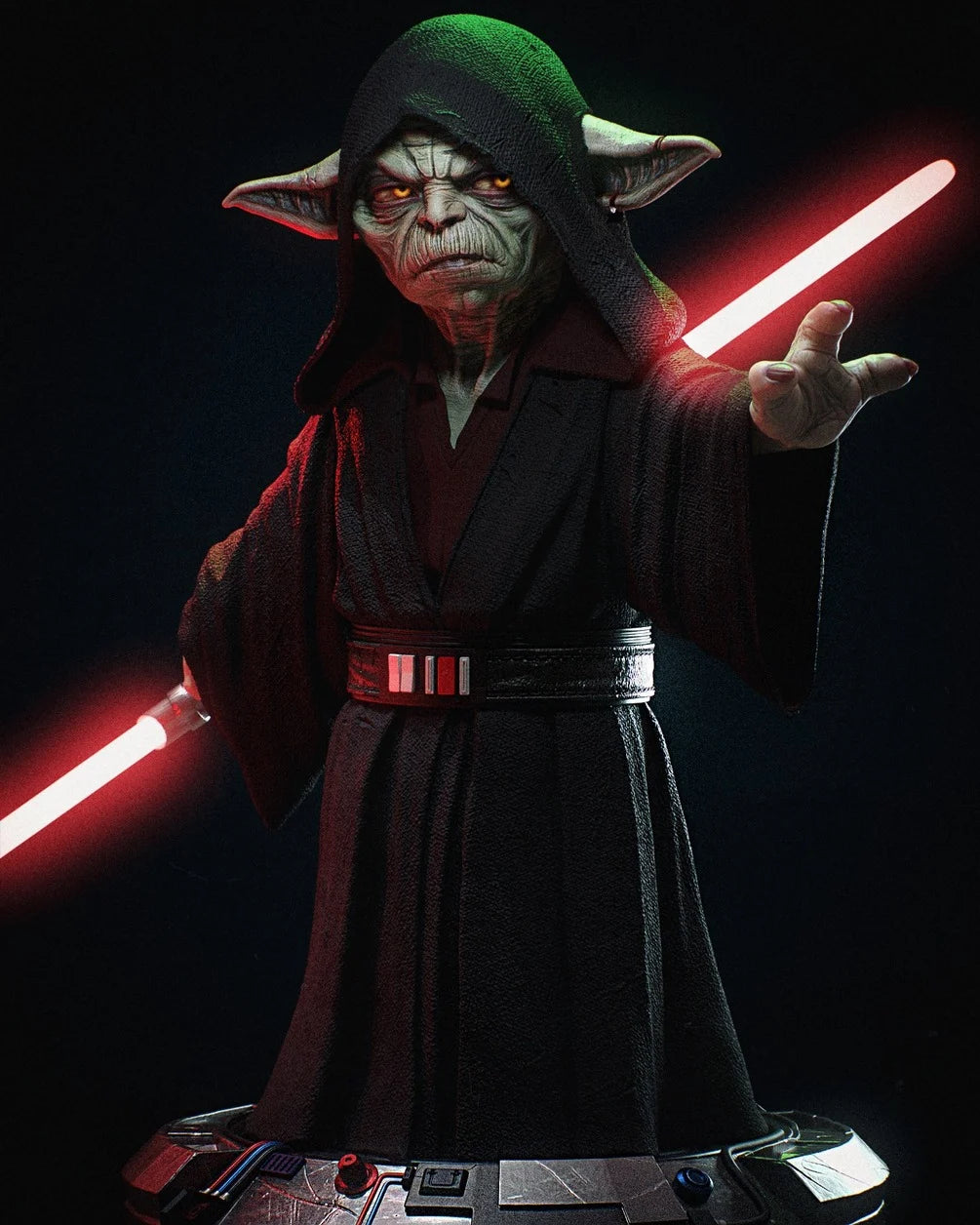 Star Wars - Sith Dark Side Yoda (CA 3D Design) Statue | Multiple Scales & Finishes