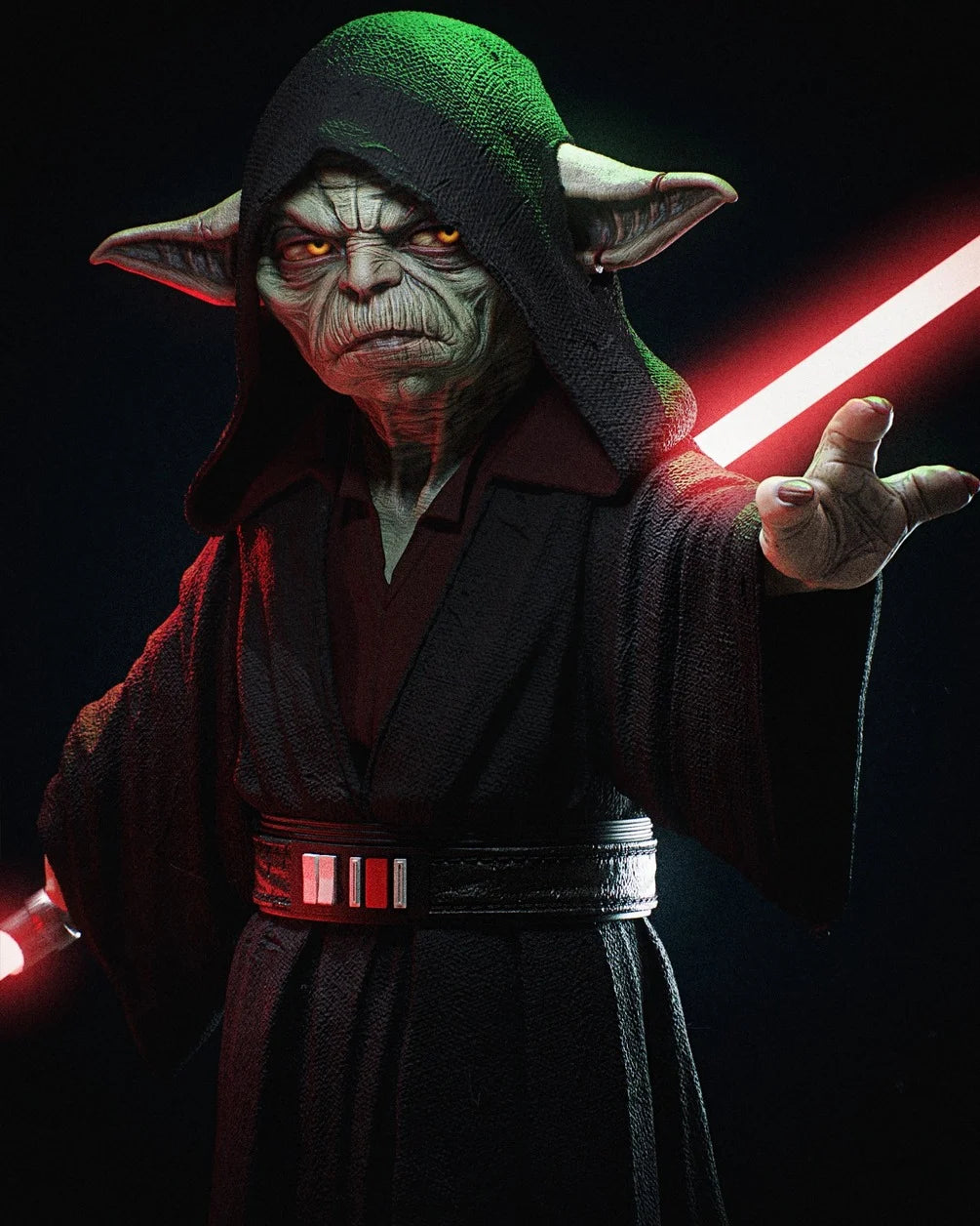 Star Wars - Sith Dark Side Yoda (CA 3D Design) Statue | Multiple Scales & Finishes