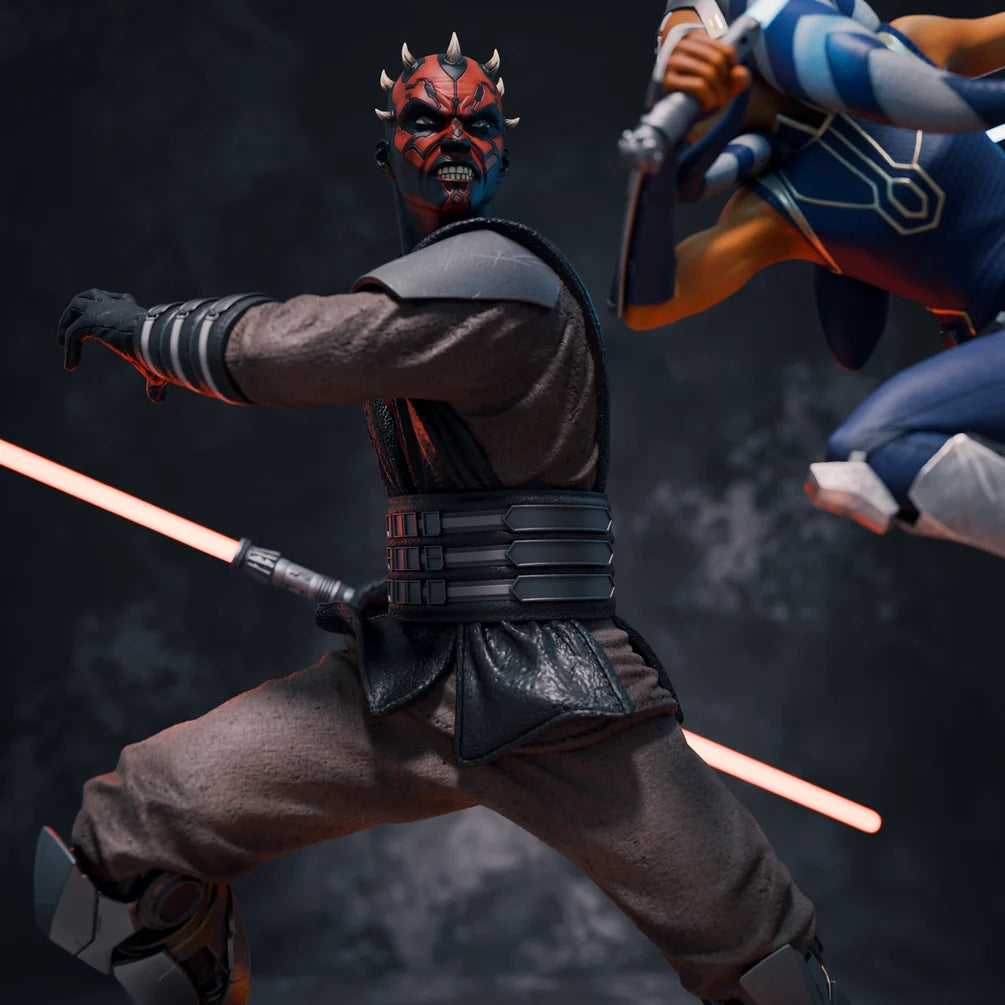 Star Wars: The Clone Wars - Ahsoka vs. Darth Maul Mandalore Duel Diorama | Multiple Scales & Finishes