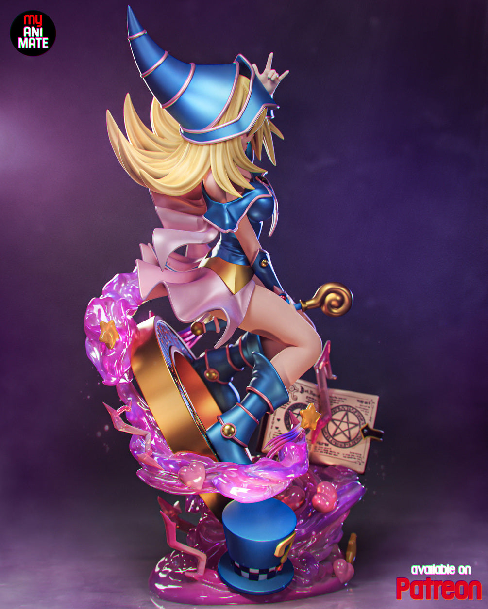 Dark Magician Girl (Yu-Gi-Oh!) Custom Resin Statue – 1/8 Scale Collectible Figure with Magical Spellbook Base