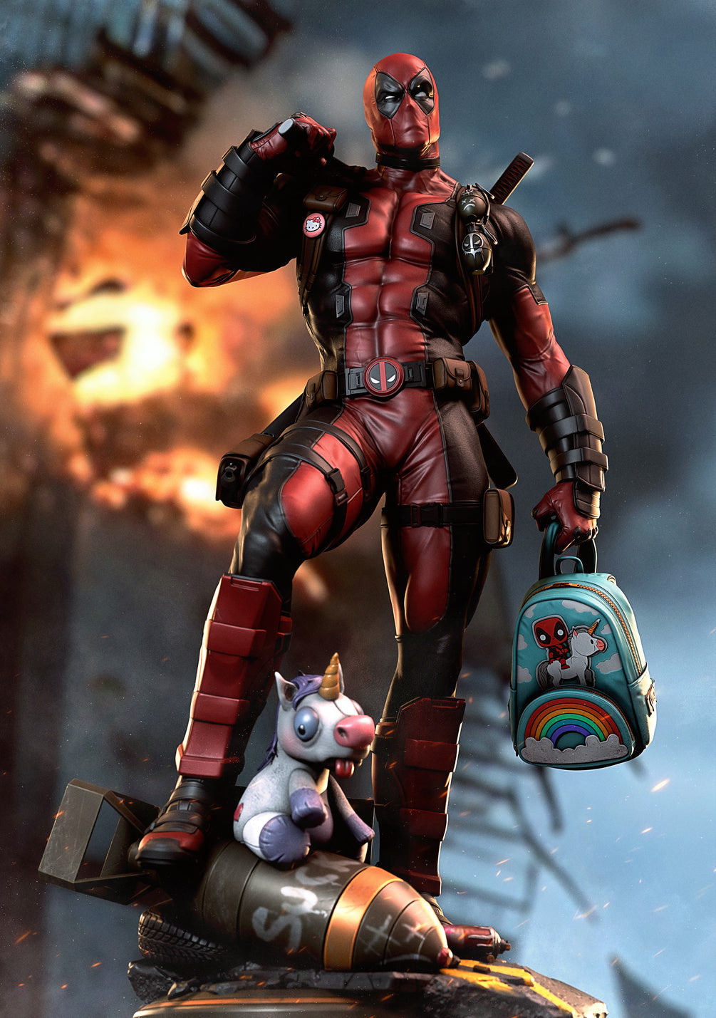 Deadpool Statue by CA 3D | 3D Printed Resin Figurine – Billy Bones Emporium