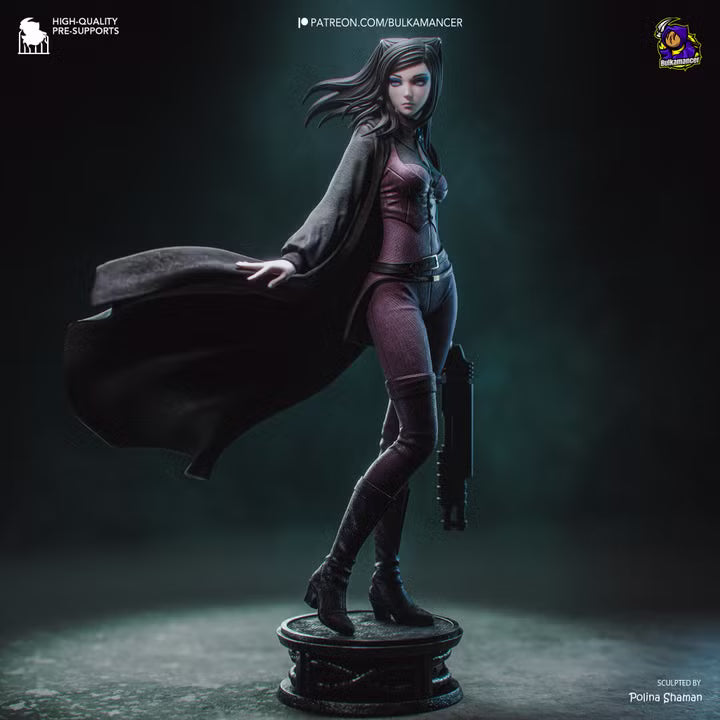 Gothic Investigator Cyberpunk Noir Heroine Resin Statue | Bulkamancer Garage Kit
