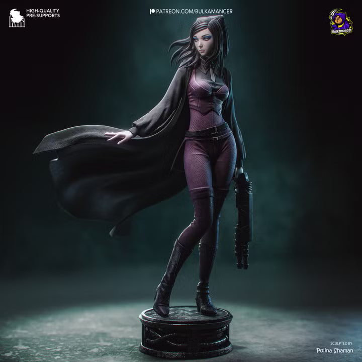 Gothic Investigator Cyberpunk Noir Heroine Resin Statue | Bulkamancer Garage Kit