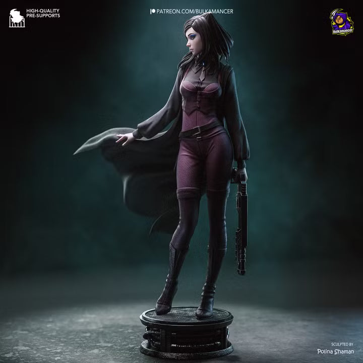Gothic Investigator Cyberpunk Noir Heroine Resin Statue | Bulkamancer Garage Kit