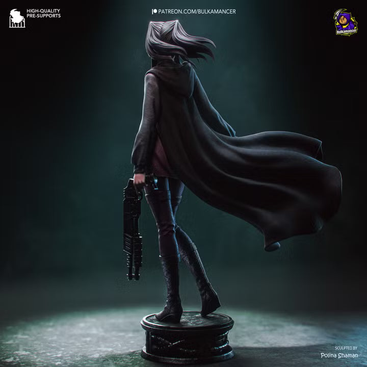Gothic Investigator Cyberpunk Noir Heroine Resin Statue | Bulkamancer Garage Kit