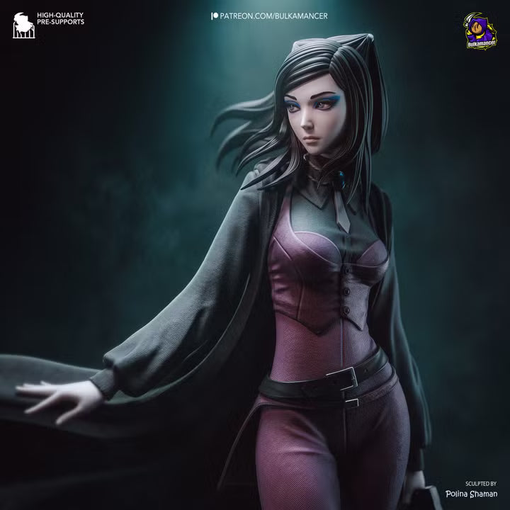 Gothic Investigator Cyberpunk Noir Heroine Resin Statue | Bulkamancer Garage Kit