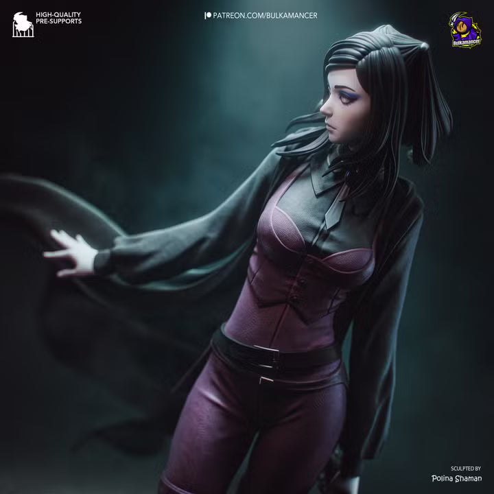 Gothic Investigator Cyberpunk Noir Heroine Resin Statue | Bulkamancer Garage Kit