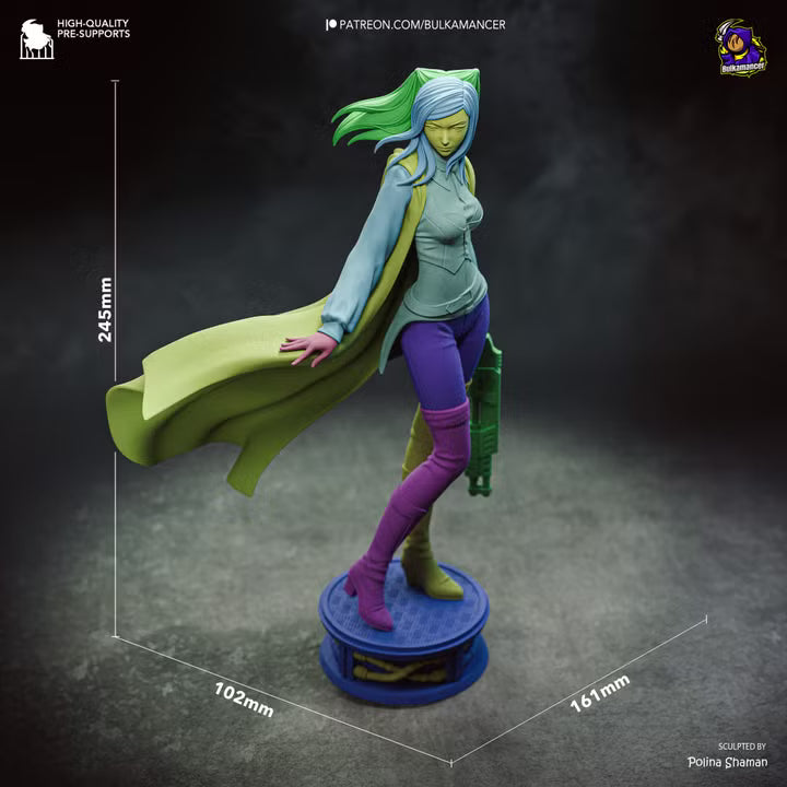 Gothic Investigator Cyberpunk Noir Heroine Resin Statue | Bulkamancer Garage Kit