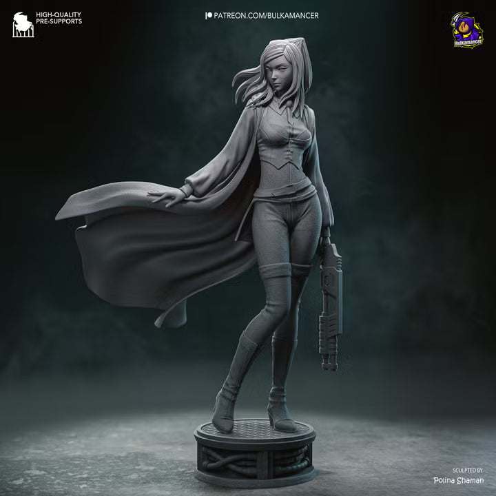 Gothic Investigator Cyberpunk Noir Heroine Resin Statue | Bulkamancer Garage Kit
