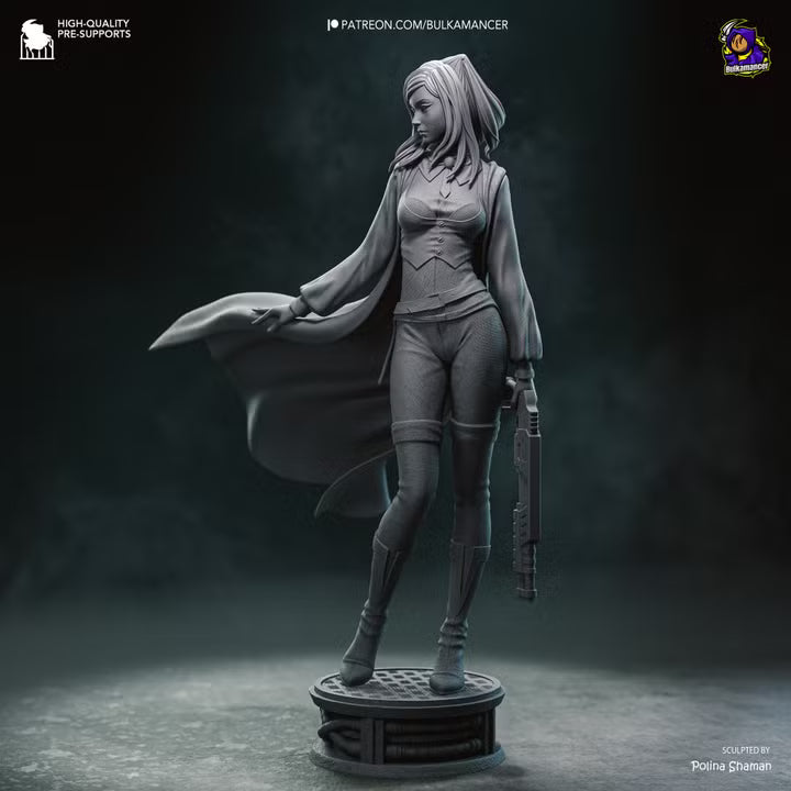 Gothic Investigator Cyberpunk Noir Heroine Resin Statue | Bulkamancer Garage Kit