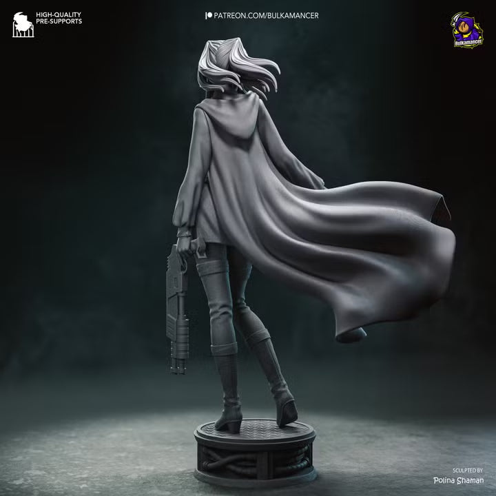 Gothic Investigator Cyberpunk Noir Heroine Resin Statue | Bulkamancer Garage Kit