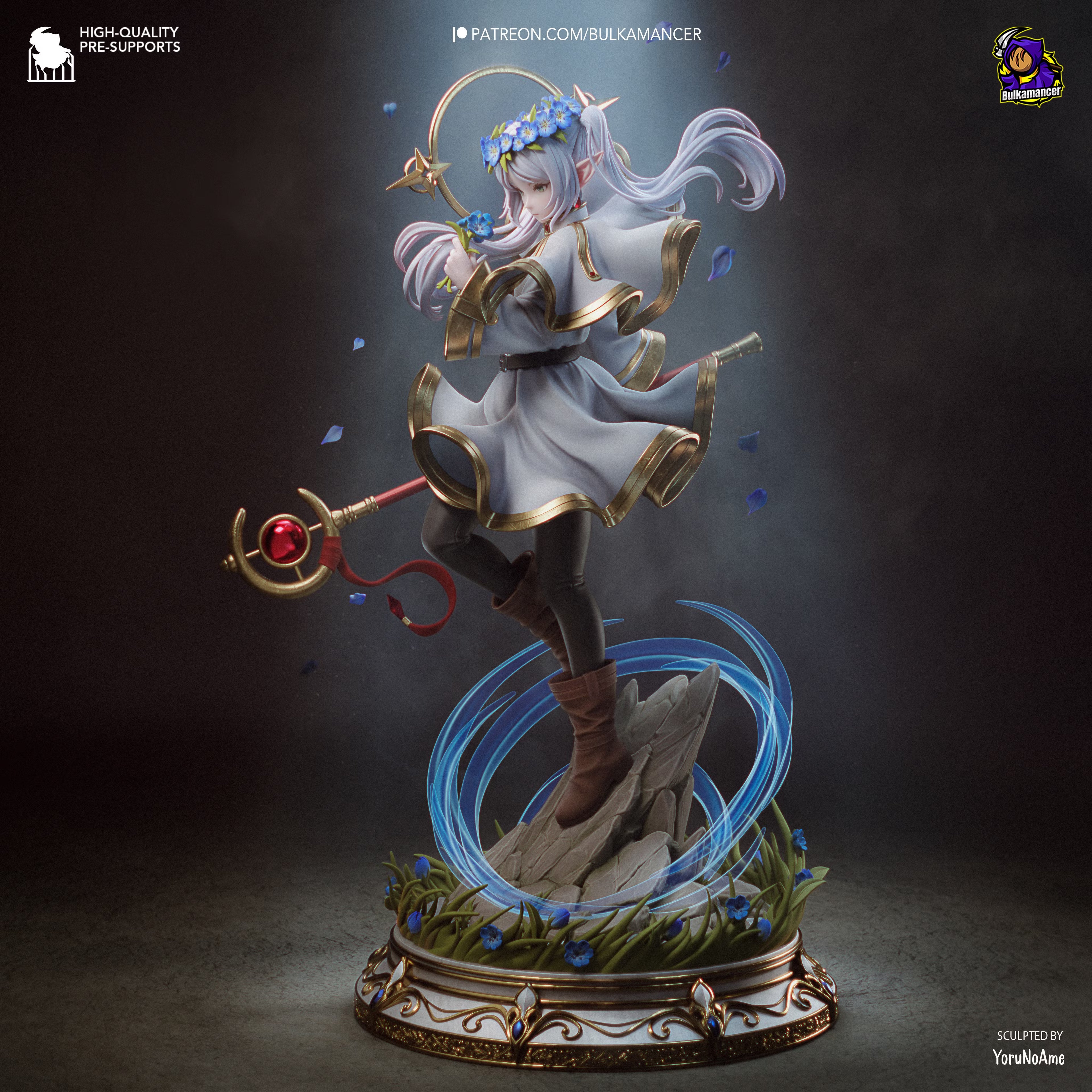 RetFrieren- Retracing the Past | Elven Mage Resin Statue / Garage Kit with Interchangeable Heads (Bulkamancer)