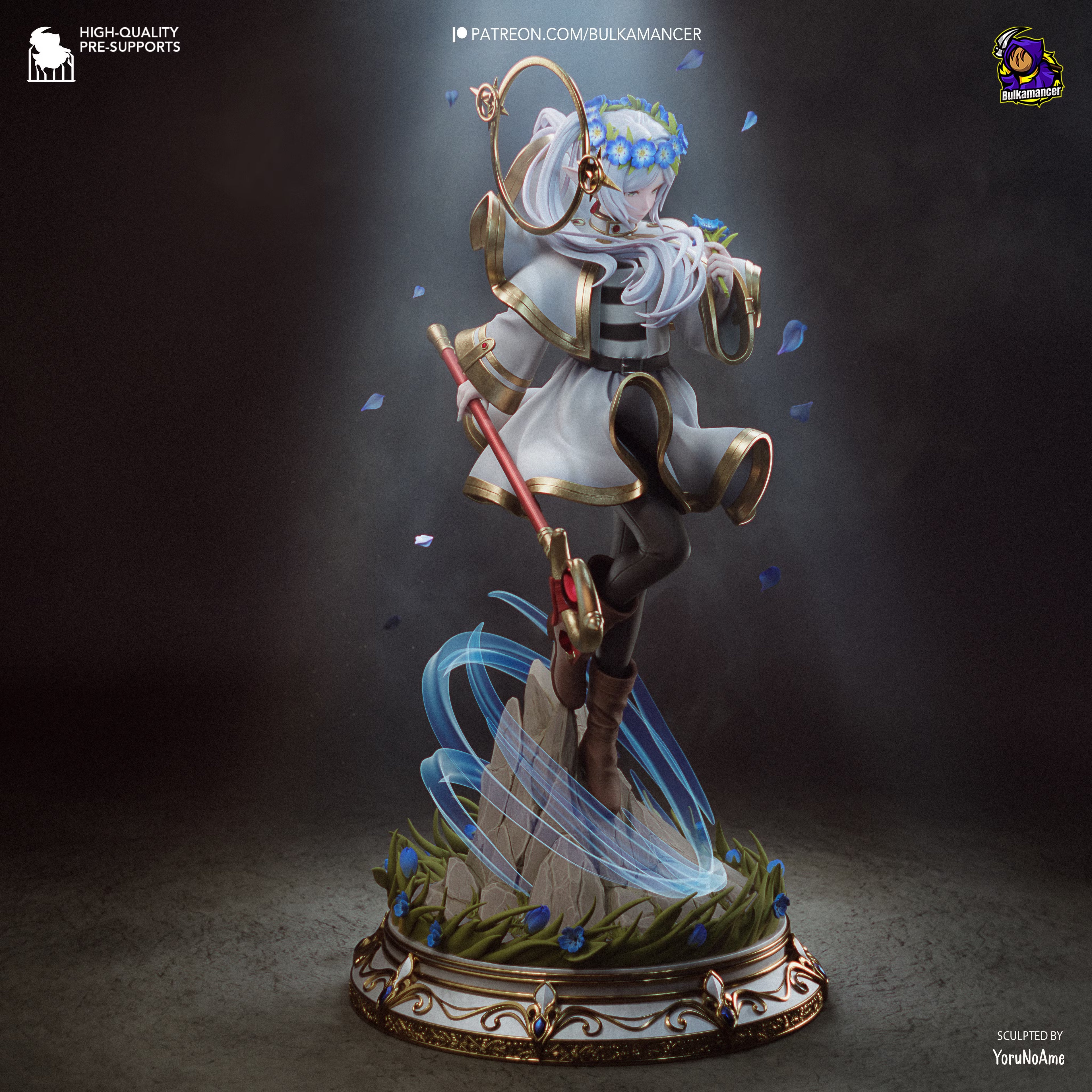 RetFrieren- Retracing the Past | Elven Mage Resin Statue / Garage Kit with Interchangeable Heads (Bulkamancer)
