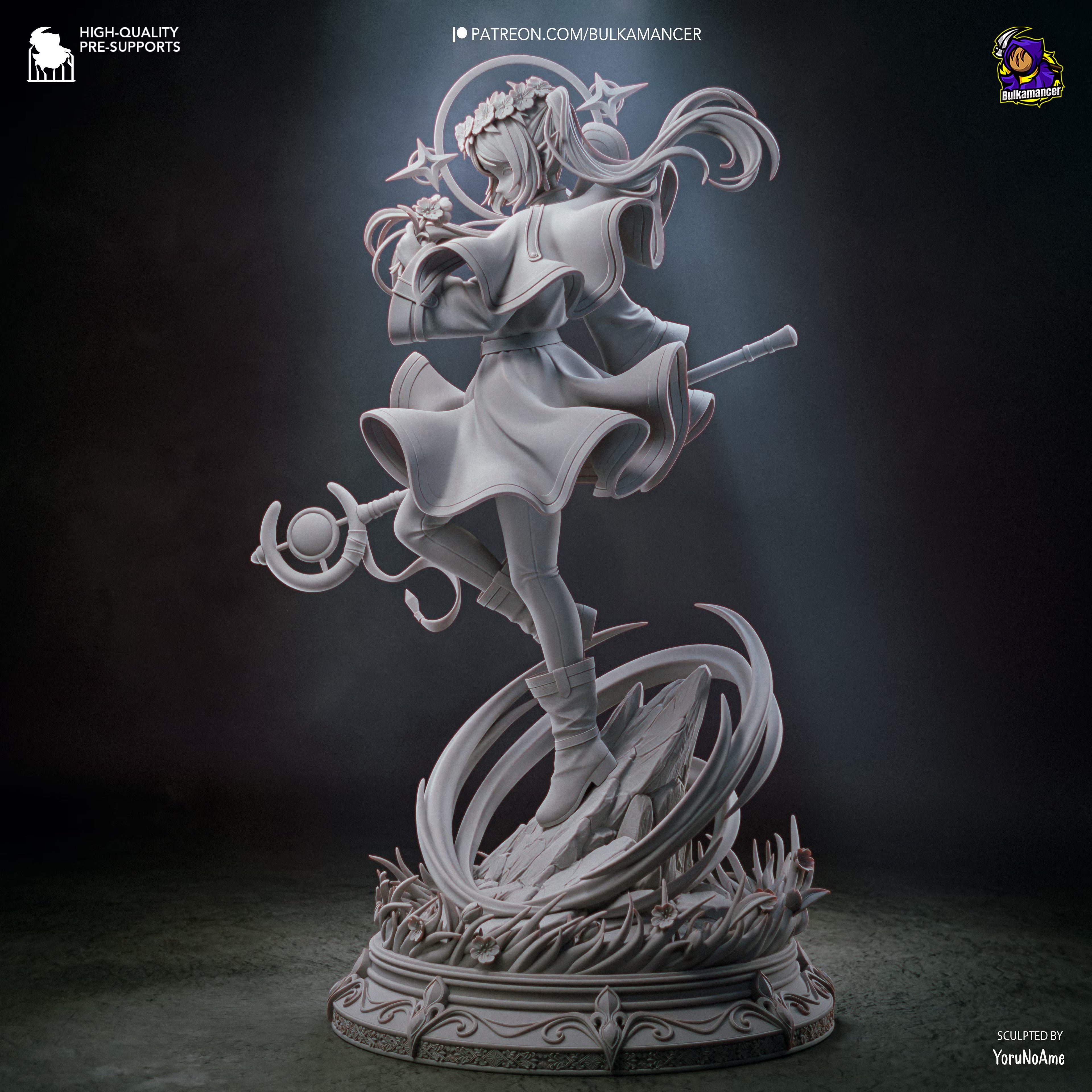RetFrieren- Retracing the Past | Elven Mage Resin Statue / Garage Kit with Interchangeable Heads (Bulkamancer)