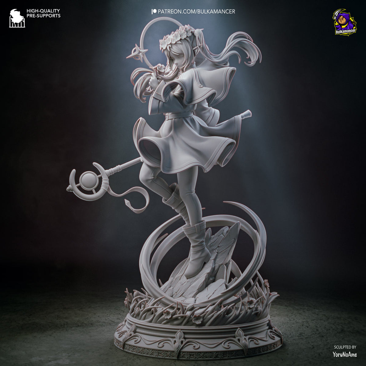 RetFrieren- Retracing the Past | Elven Mage Resin Statue / Garage Kit with Interchangeable Heads (Bulkamancer)