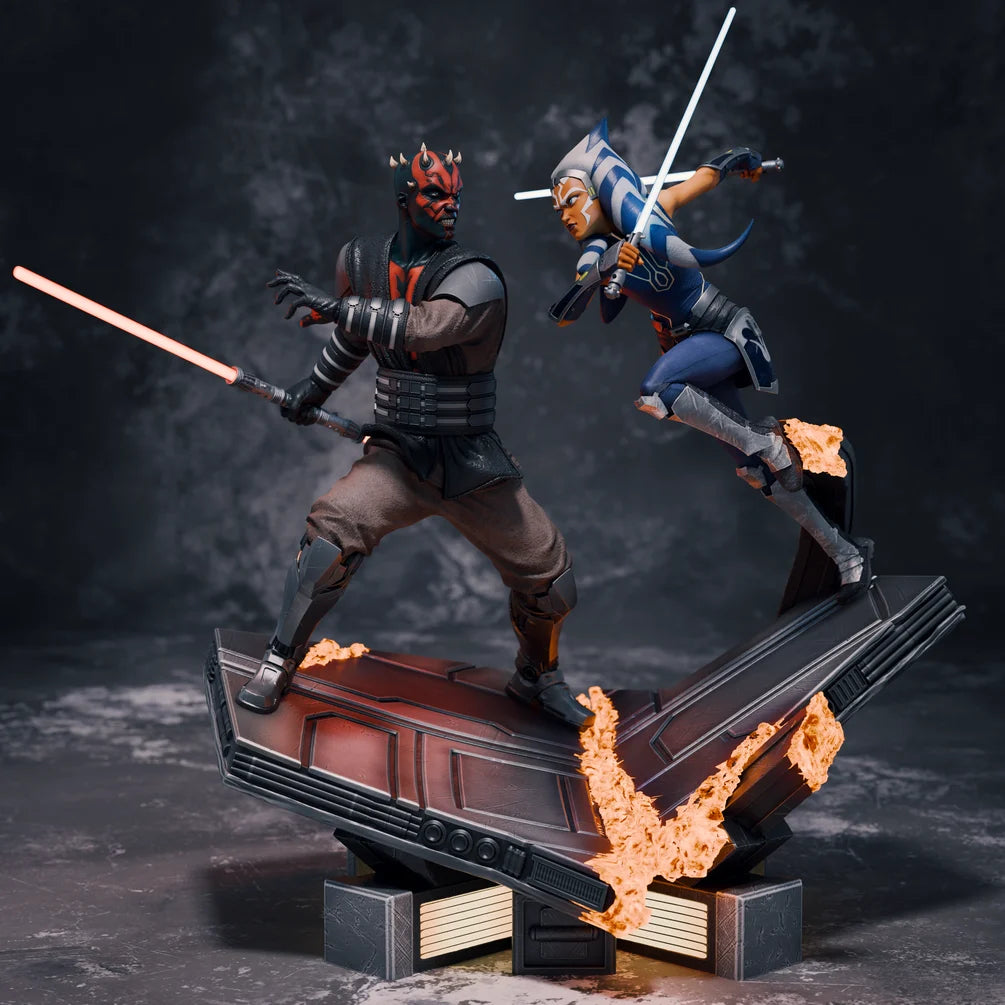 Star Wars: The Clone Wars - Ahsoka vs. Darth Maul Mandalore Duel Diorama | Multiple Scales & Finishes