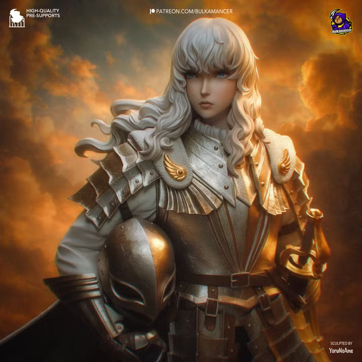 Silver Falcon Dark Fantasy Mercenary Commander Resin Statue | Bulkamancer