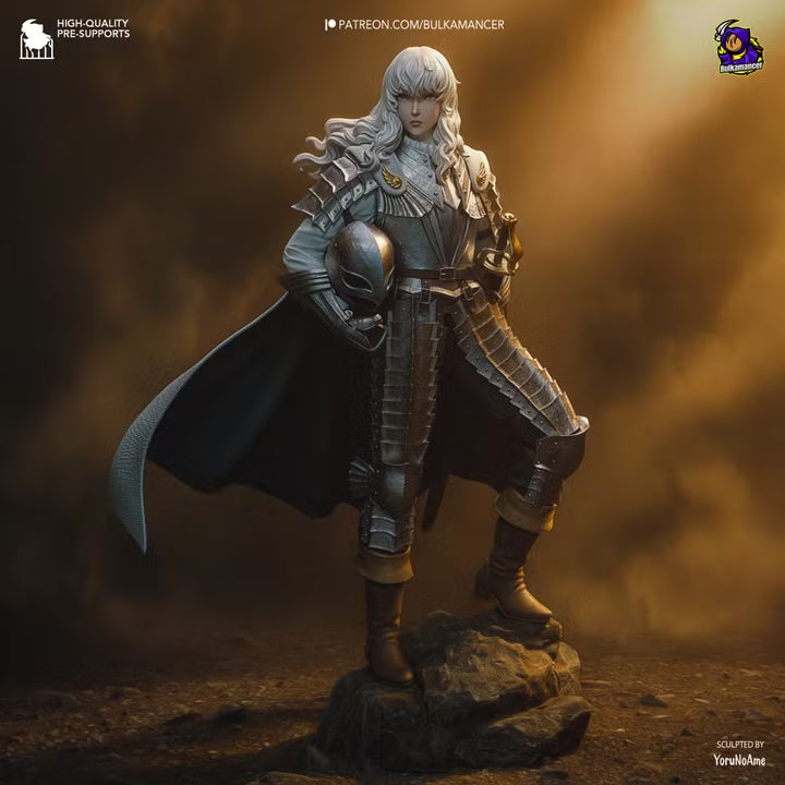 Silver Falcon Dark Fantasy Mercenary Commander Resin Statue | Bulkamancer