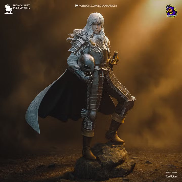 Silver Falcon Dark Fantasy Mercenary Commander Resin Statue | Bulkamancer
